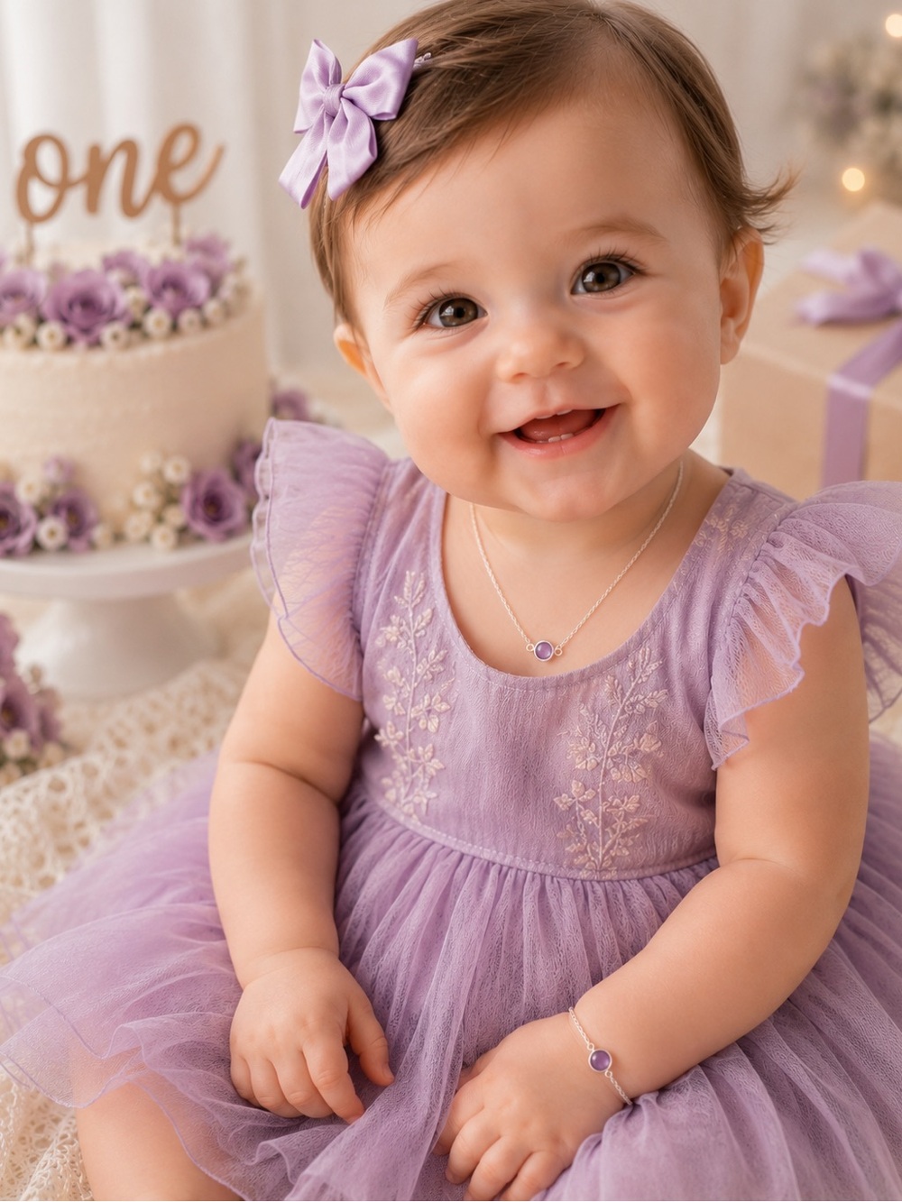 Baby and child amethyst gemstone bracelet